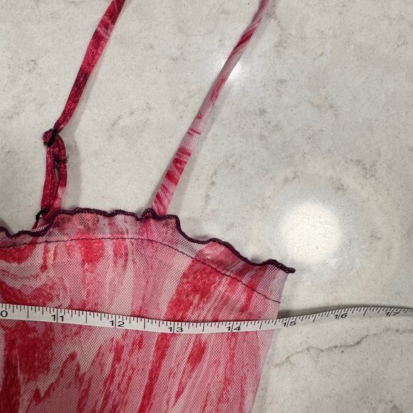 Urban Outfitters Moxie Mesh Mini Slip Dress Women's Small Pink Y2K Barbiecore - Picture 13 of 16